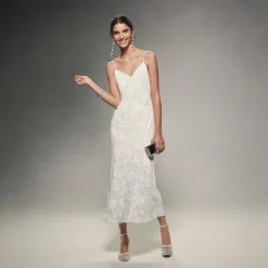 Slip Dress in Floral Satin Georgette
