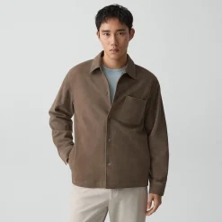 Snap Overshirt in Suede