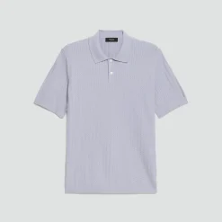 Soris Cable-Knit Polo Shirt in Light Bilen