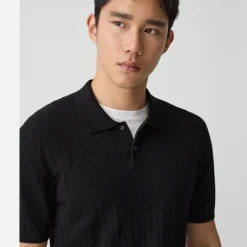 Soris Cable-Knit Polo Shirt in Light Bilen