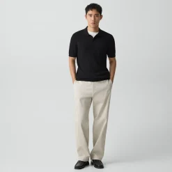 Soris Cable-Knit Polo Shirt in Light Bilen