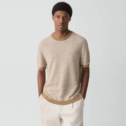Striped Tee in Pacific Linen
