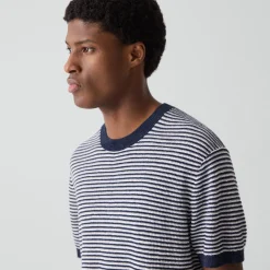 Striped Tee in Pacific Linen