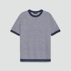 Striped Tee in Pacific Linen