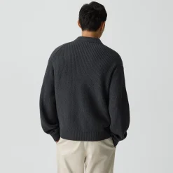Textured Cardigan in Cotton Silk Slub