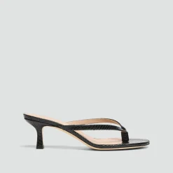 Thong Sandal in Embossed Leather