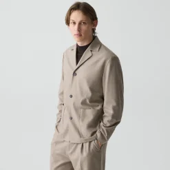 Three-Button Blazer in Cashmere-Blend Flannel