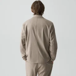 Three-Button Blazer in Cashmere-Blend Flannel