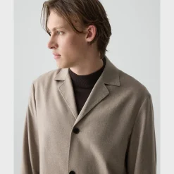 Three-Button Blazer in Cashmere-Blend Flannel