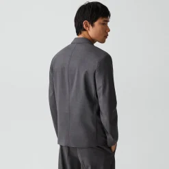 Three-Button Blazer in Stretch Wool