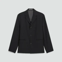 Three-Button Blazer in Stretch Wool