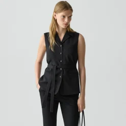 Tie Waist Vest in Good Wool