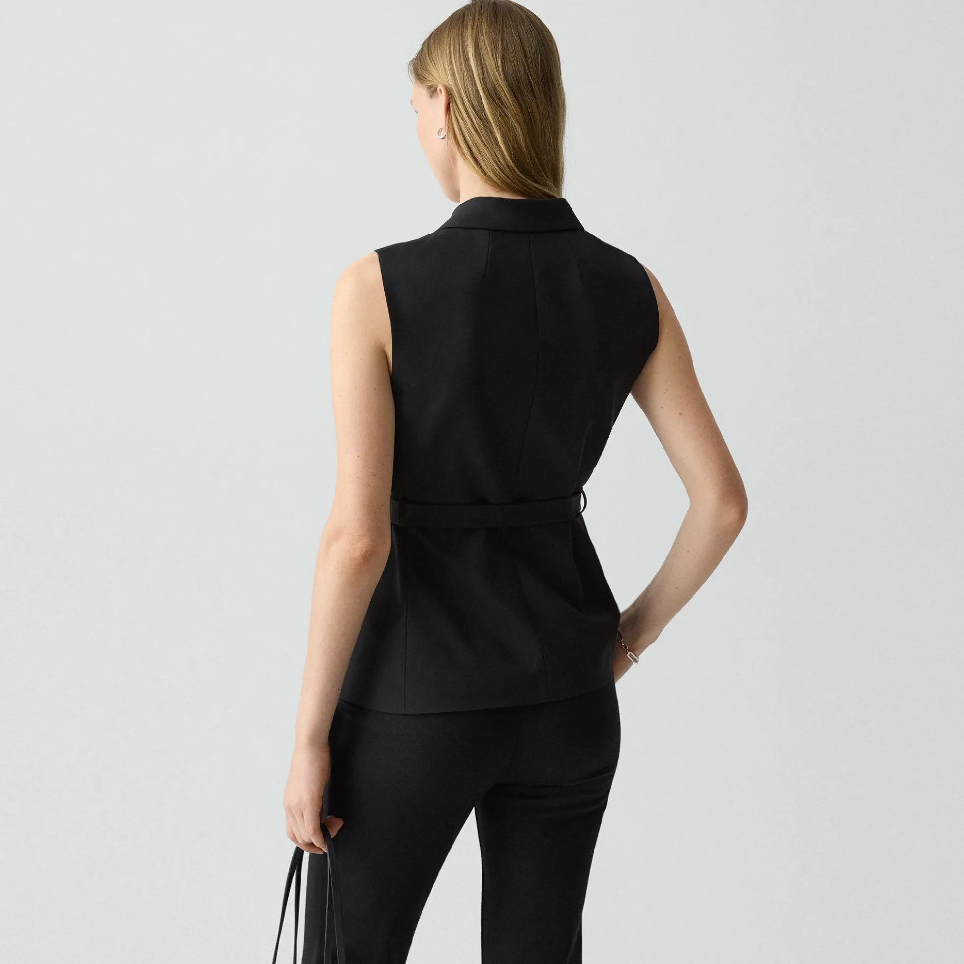 Tie Waist Vest in Good Wool