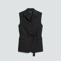 Tie Waist Vest in Good Wool