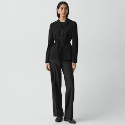 Tie-Waist Jacket in Admiral Crepe