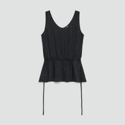 Tie-Waist Tank Top in Washed Stripe