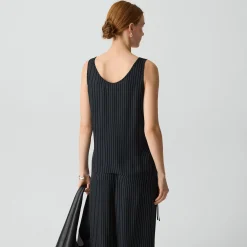 Tie-Waist Tank Top in Washed Stripe