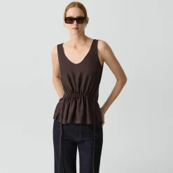 Tie-Waist Tank Top in Washed Twill