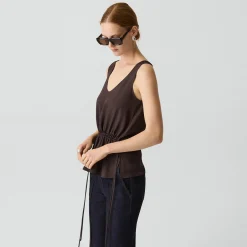 Tie-Waist Tank Top in Washed Twill