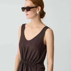 Tie-Waist Tank Top in Washed Twill