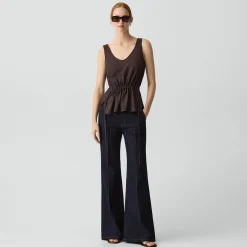 Tie-Waist Tank Top in Washed Twill