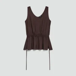 Tie-Waist Tank Top in Washed Twill