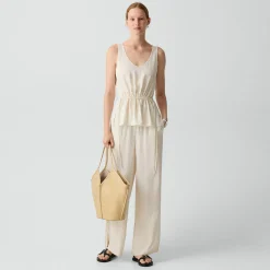 Tie-Waist Tank Top in Washed Stripe