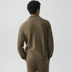 Turtleneck Cardigan in Boiled Wool