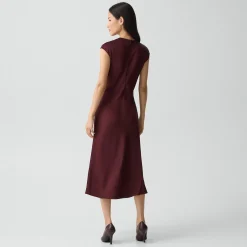 Twist Bodice Dress in Satin