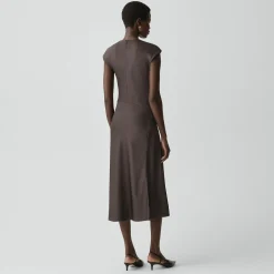 Twist Bodice Dress in Satin