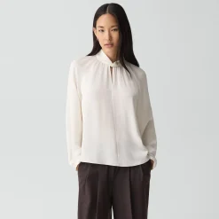 Twist Neck Top in Silk Georgette