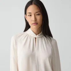 Twist Neck Top in Silk Georgette