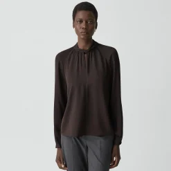 Twist Neck Top in Silk Georgette