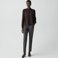 Twist Neck Top in Silk Georgette