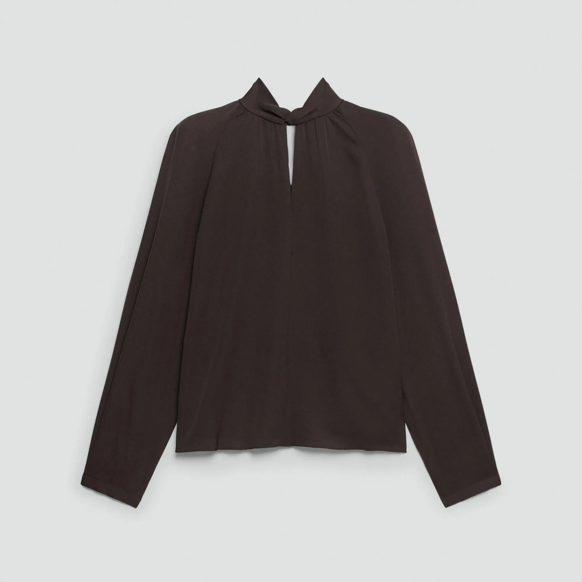 Twist Neck Top in Silk Georgette