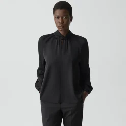 Twist Neck Top in Silk Georgette