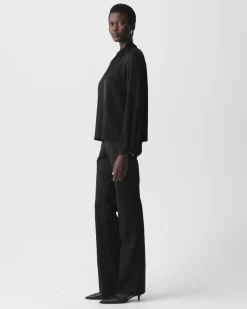 Twist Neck Top in Silk Georgette
