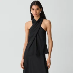 Twisted Halter Top in Washed Twill