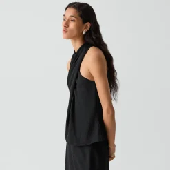 Twisted Halter Top in Washed Twill