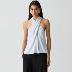 Twisted Halter Top in Washed Twill