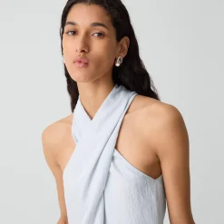 Twisted Halter Top in Washed Twill