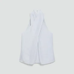 Twisted Halter Top in Washed Twill