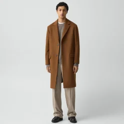 Two-Button Coat in Plush Melton