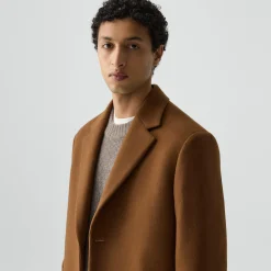 Two-Button Coat in Plush Melton