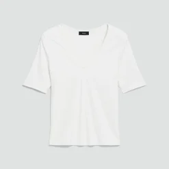 U-Neck Tee in Stretch Rib