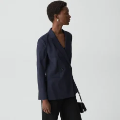 Vented Double-Breasted Blazer in Good Linen