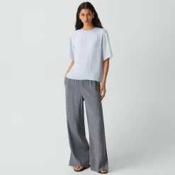 Vented Pull-On Pant in Fluid Linen