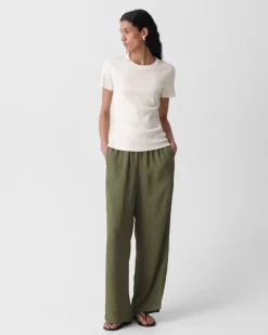 Vented Pull-On Pant in Washed Twill