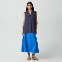 Vented Vest in Washed Twill