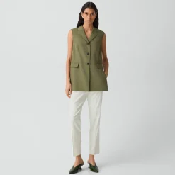 Vented Vest in Washed Twill